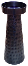 Sagebrook Home 16499-04 Metal, 10" Hammered Candle Holder, Metallic Blue