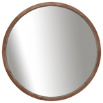 Sagebrook Home 16437 Wood, 32" Round Mirror, Brown Wb