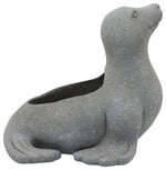 Sagebrook Home 16177 Resin 18" Sea Lion Planter, Gray