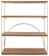 Sagebrook Home 16631 Metal/Wood, 31" 4-Tier Wall Shelf, Brown/Gold