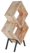 Sagebrook Home 14097 Wood 33.75" 2 Tier Wood Magazine Rack, Brown