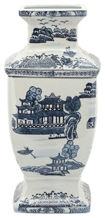 Sagebrook Home 16412-02 Ceramic 15" Chinoserie Vase, Blue