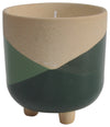 Sagebrook Home 80161-01 Ceramic 6" Scented Candle Footed, Green 16oz