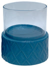 Sagebrook Home 16771-04 Turq Ceramic /Glass 5" Pillar Holder, Diamond