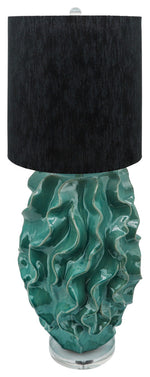 Sagebrook Home 51132 Ceramic 36.25" Ruffle Table Lamp, Green