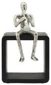 Sagebrook Home 16294-01 Metal, 12" Man With  Clarinetist, Silver