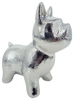 Sagebrook Home 15827-04 Ceramic, 8" Scratched Dog Table Decor, Silver