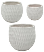Sagebrook Home 13561-05 Ec, Set of 3 Ceramic Planters, Matte White