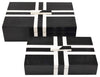 Sagebrook Home 17033 Resin, Set of 2 10"/12" Cross Boxes, Black/White