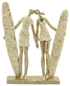Sagebrook Home 16367 Resin, 13" Surfers Holding Hands, Gold