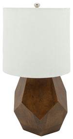 Sagebrook Home 50675 Wood, 19" Polygon Table Lamp, Brown