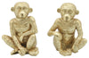 Sagebrook Home 16543 Resin, Set of 2 6" Sitting Monkeys, Gold