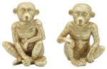 Sagebrook Home 16543 Resin, Set of 2 6" Sitting Monkeys, Gold