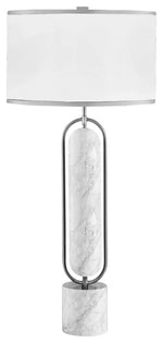 Sagebrook Home 50592-01 Metal/Marble 30" Table Lamp, Silver/White