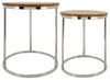 Sagebrook Home 16222-01 Metal, Set of 2 Side Tables With Wooden Top, Silver