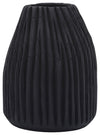 Sagebrook Home 15716-01 Wood, 8" Ridged Vase, Black