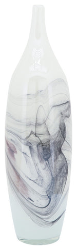 Sagebrook Home 16693-01 Glass, 18" Abstract Vase-White