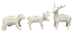 Sagebrook Home 16905-02 Resin, Set of 3 7" Forest Animals Candle Holder, White