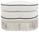 Sagebrook Home 16738 Club Ottoman With Fringes, Taupe