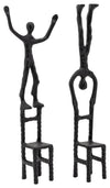 Sagebrook Home 15667-02 Set of 2 Men On Chair, Black