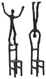 Sagebrook Home 15667-02 Set of 2 Men On Chair, Black