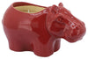 Sagebrook Home 80065-02 7" Hippo Scented Candle, Red 10oz