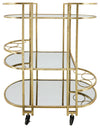 Sagebrook Home 16486 Metal, 37" 3-Layered Bar Cart, Gold