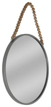 Sagebrook Home 16483-01 Metal, 24" Round Mirror With Beads, Gunmetal Wb
