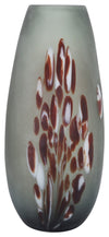 Sagebrook Home 16692-01 Glass, 17", Frosted Vase With Red Detail-Gray