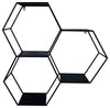 Sagebrook Home 16619 Metal, 26" Hexagon Wall Shelf, Black