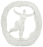 Sagebrook Home 16546 Resin, 13" Woman On Stump Ring, White