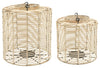 Sagebrook Home 16471 Rattan, Set of 2 10/13" Hurricane Candle Holder, Nat