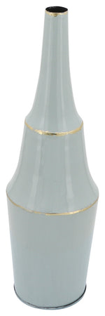 Sagebrook Home 16800-01 Metal, 27" Vase With Gold Trims, Gray