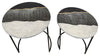 Sagebrook Home 15219-02 Metal, Set of 2 22"/24" Round Side Tables, Black/White