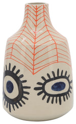 Sagebrook Home 16685-02 Ceramic, 11" Tribal Vase, Pink