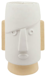 Sagebrook Home 16194-03 Resin 10" Comic Face Planter, White