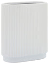 Sagebrook Home 16937-02 Ceramic 8" Ridged Vase, White
