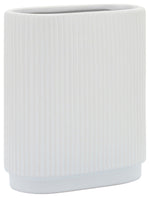 Sagebrook Home 16937-02 Ceramic 8" Ridged Vase, White