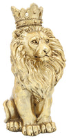 Sagebrook Home 16845-02 Resin, 12" Crowned Lion, Gold