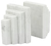 Sagebrook Home 15979 Set of 2 Marble 5" Block Bookends, White