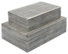 Sagebrook Home 16141 Resin Set of 2 Pinstripe Boxes, Black/White