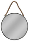Sagebrook Home 16483-02 Metal, 30" Round Mirror With Beads, Gunmetal Wb