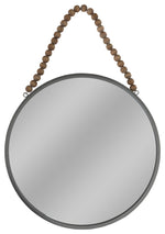 Sagebrook Home 16483-02 Metal, 30" Round Mirror With Beads, Gunmetal Wb