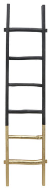 Sagebrook Home 13933-04 Wooden, Decorative 76" Ladder, 2-Tone Black/Gold