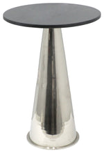 Sagebrook Home 16284-02 Marble, 23", Side Table, Silver