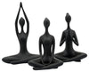 Sagebrook Home 16519 Resin, Set of 3 10" Yoga Ladies, Black
