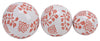 Sagebrook Home 16551-10 Ceramic, Set of 3 Fern Flower Orbs, 4"/5"/6" White/Red