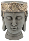 Sagebrook Home 16168-02 Resin, 10" Buddha Head Planter with Crown, Gray