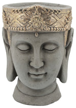 Sagebrook Home 16168-02 Resin, 10" Buddha Head Planter with Crown, Gray