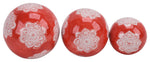 Sagebrook Home 16551-09 Ceramic Set of 3 Lotus Orbs, 4/5/6" Red
